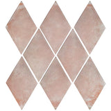 Arabesque 3x5 Mini Diamond Cement Tile Rosa Whitewash