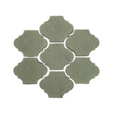 Arabesque Mini San Felipe Cement Tile Ocean Green