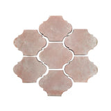 Arabesque Mini San Felipe Cement Tile Rosa Whitewash