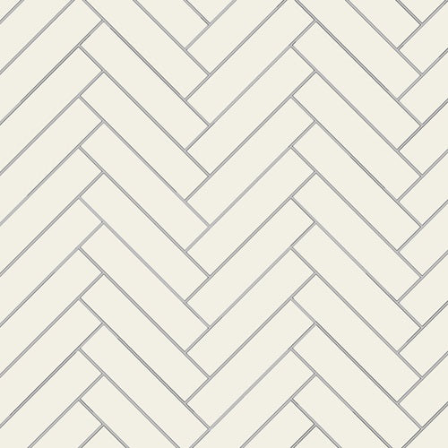 Avente Mission Blanc 2"x8" Cement Tile Herringbone Rug