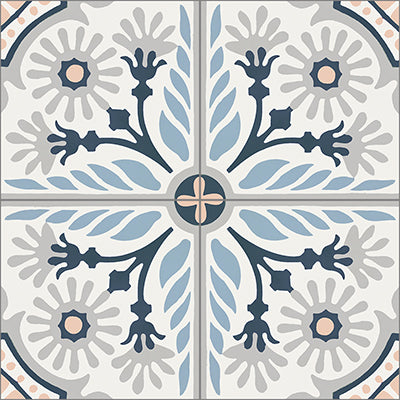 Avente Mission Giverny Navy Cement Tile Quarter Design