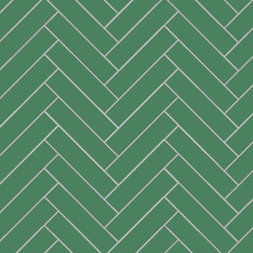 Avente Mission Vert Fonce 2"x8" Cement Tile Herringbone Rug