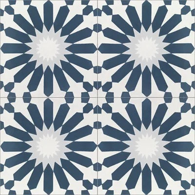 Mission Zahr 01 Encaustic Cement Tile Quarter Design