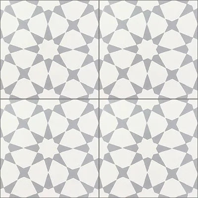 Mission Anza B 8"x8" Encaustic Cement Tile Quarter Design