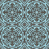 Mission Artemisa Caribbean Blue 8"x8" Encaustic Cement Tile Rug Detail