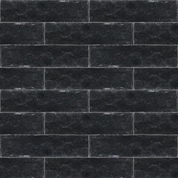 Black 2"x8" Zellige Cement Tile Wall Installation