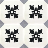 Mission Cadiz Classic Encaustic Cement Tile 8"x8" Quarter Design