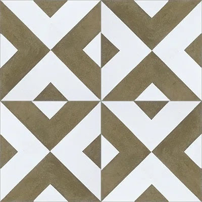 Mission Checkered Military 8"x8" Encaustic Cement Tile Quarter Design