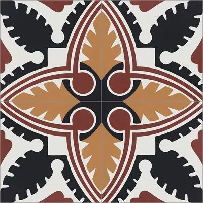 Mission Havana Caramel 8"x8" Encaustic Cement Tile Quarter Design