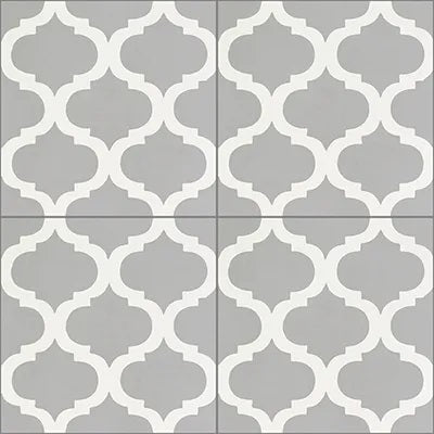 Mission Malaga Gris 8"x8" Encaustic Cement Tile QuarterDesign