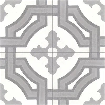 Mission Monte Carlo Oxford 8"x8" Encaustic Cement Tile QuarterDesign