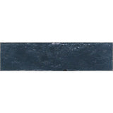 Navy 2"x8" Zellige Cement Tile Wall Installation