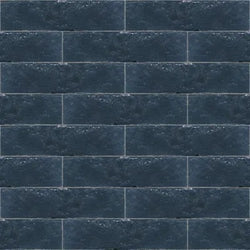 Navy 2"x8" Zellige Cement Tile Wall Installation