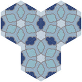 Mission Olivia Blue 8" Hexagon Cement Tile Grouping