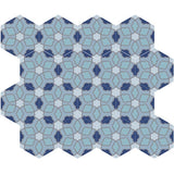 Mission Olivia Blue 8" Hexagon Cement Tile Rug