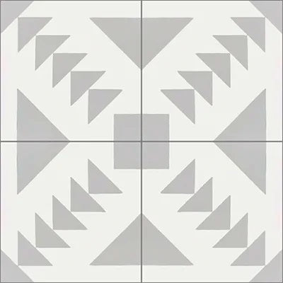 Mission Schloss Gris 8"x8" Encaustic Cement Tile Quarter Design