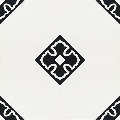 Mission Spanish Colonial Classic 8"x8" Encaustic Cement Tile Quarter Design