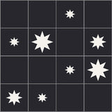 Mission Star Black 8"x8" Encaustic Cement Rug Tile 