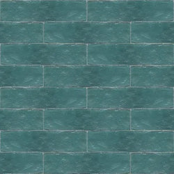 Turquoise 2"x8" Zellige Cement Tile Wall Installation