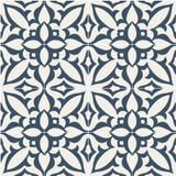 Mission Zebra Navy & White 8"x8" Encaustic Cement Tile Rug