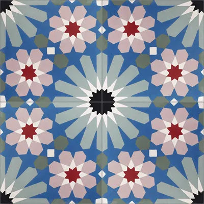 Mission Ifran 01 Encaustic Cement Tile Quarter Design