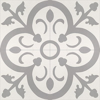 Mission Orleans Gris Encaustic Cement Tile Quarter Design