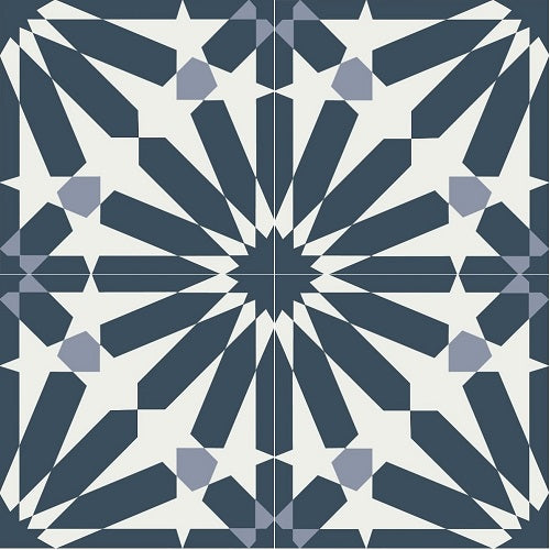 Mission Temara Blue 01 Cement Tile Quarter Design