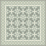 Mission Zebra Cement Tile Rug with Latti Border in Summer Colorway