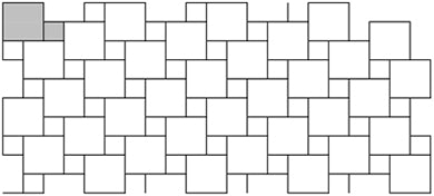 A pinwheel pattern for tile often uses two different sizes of square tile.